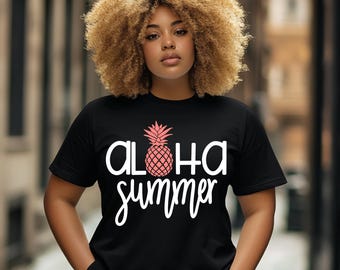Aloha Sommer PNG: Ananas Tropisches Shirt Design (Digitaler Download