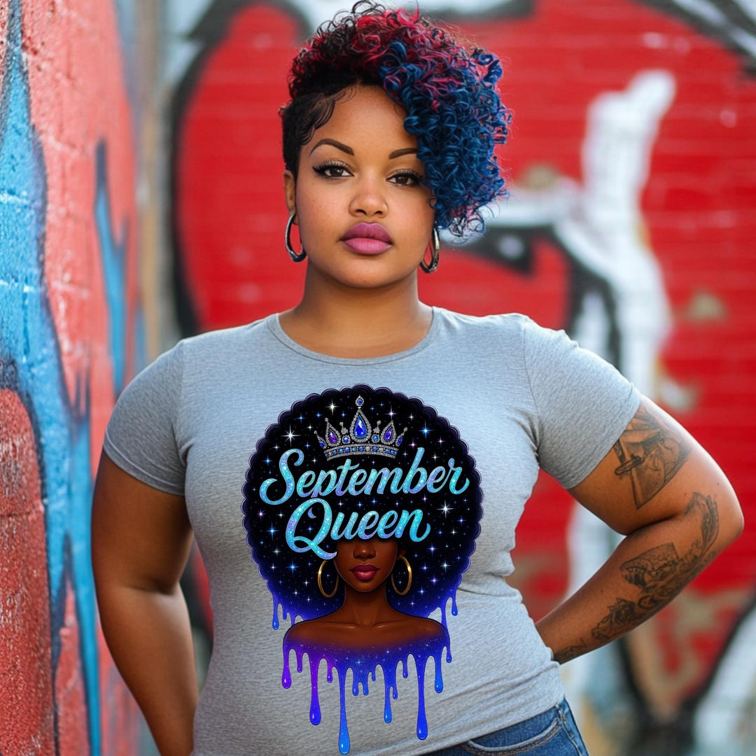 Afro Queen Birthday PNG: Dripping Crown Black Girl Art (digital ...