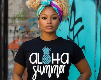 Aloha Sommer PNG: Ananas Tropisches Shirt Design (Digitaler Download