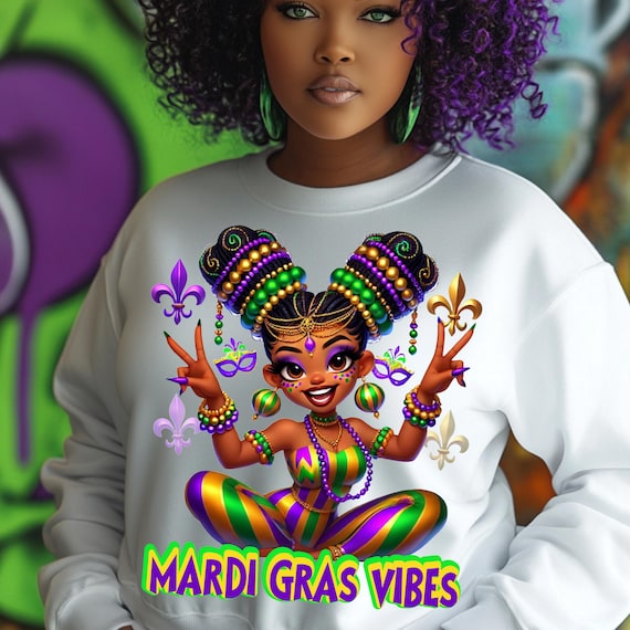 Mardi Gras Vibes PNG: Colorful Sublimation Design (digital