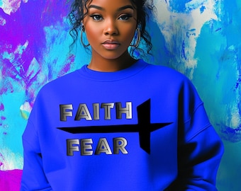 Faith Over Fear PNG: Christian Sublimation Design (Digital Download)