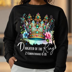 Daughter of the King Crown PNG | Christian Sublimation Design | 2 Corinthians 6:18 Digital Download  DTF & Craft Printing | Bible Verse File