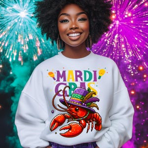 Mardi Gras Lobster PNG Digital Download – High-Resolution Vibrant Design for DTF, Sublimation Prints, Festive Party Themes