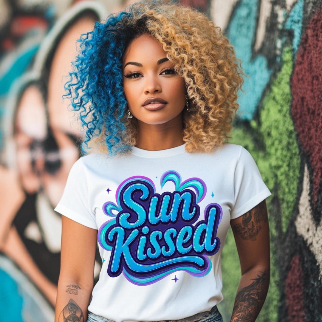 Sun Kissed PNG Sublimation Design | Summer Afro Girl Shirt Clipart ...