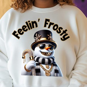 Feelin' Frosty Snowman PNG – Trendy DTF & Sublimation Design