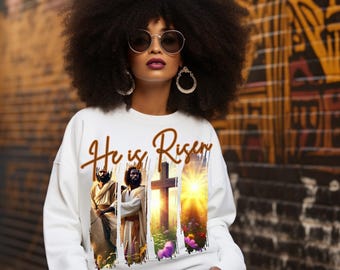 He Is Risen PNG, Christian Easter Sublimation, Jesus Resurrection PNG, DTF Transfer, Religious Shirt Design, Easter Cross png Download
