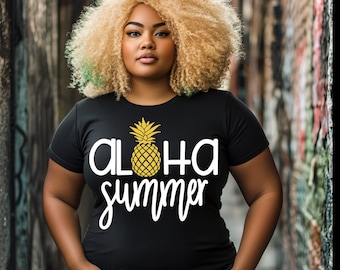 Aloha Sommer PNG: Ananas Tropisches Shirt Design (Digitaler Download