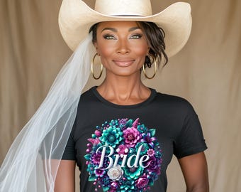 Paquete PNG de Novia Floral: Diseños de Camisas de Boda (Descarga Digital)