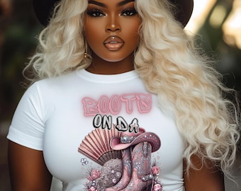 Boots On Da Ground Cowgirl T-Shirt: Western Rodeo Apparel