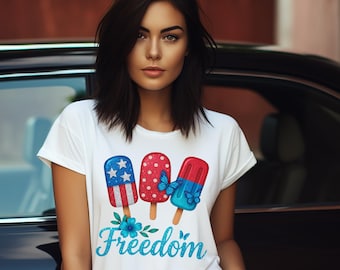 Patriotic Popsicle PNG: 4th of July Sublimation Design (Digital Download