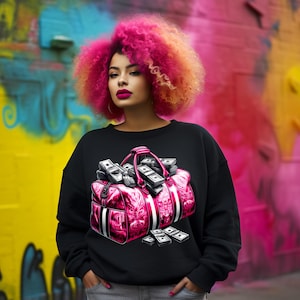 Luxury Boss Babe Money PNG, Pink Aesthetic DTF Transfer, Standing on Business Digital Download, Sublimation Graphic for T-Shirts