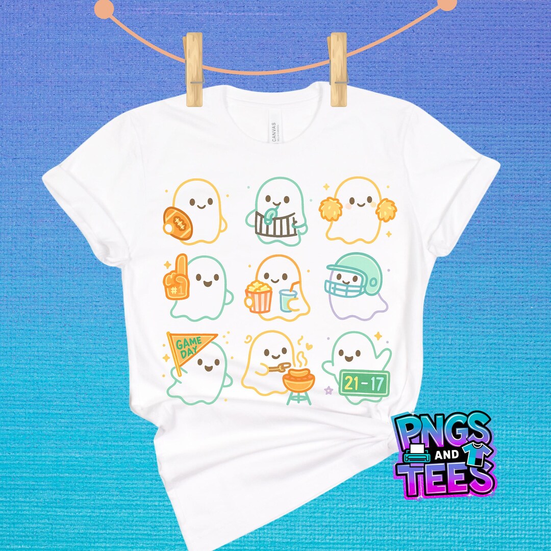 Kawaii Ghost PNG Bundle | Cute Halloween Sublimation Design | Fall ...