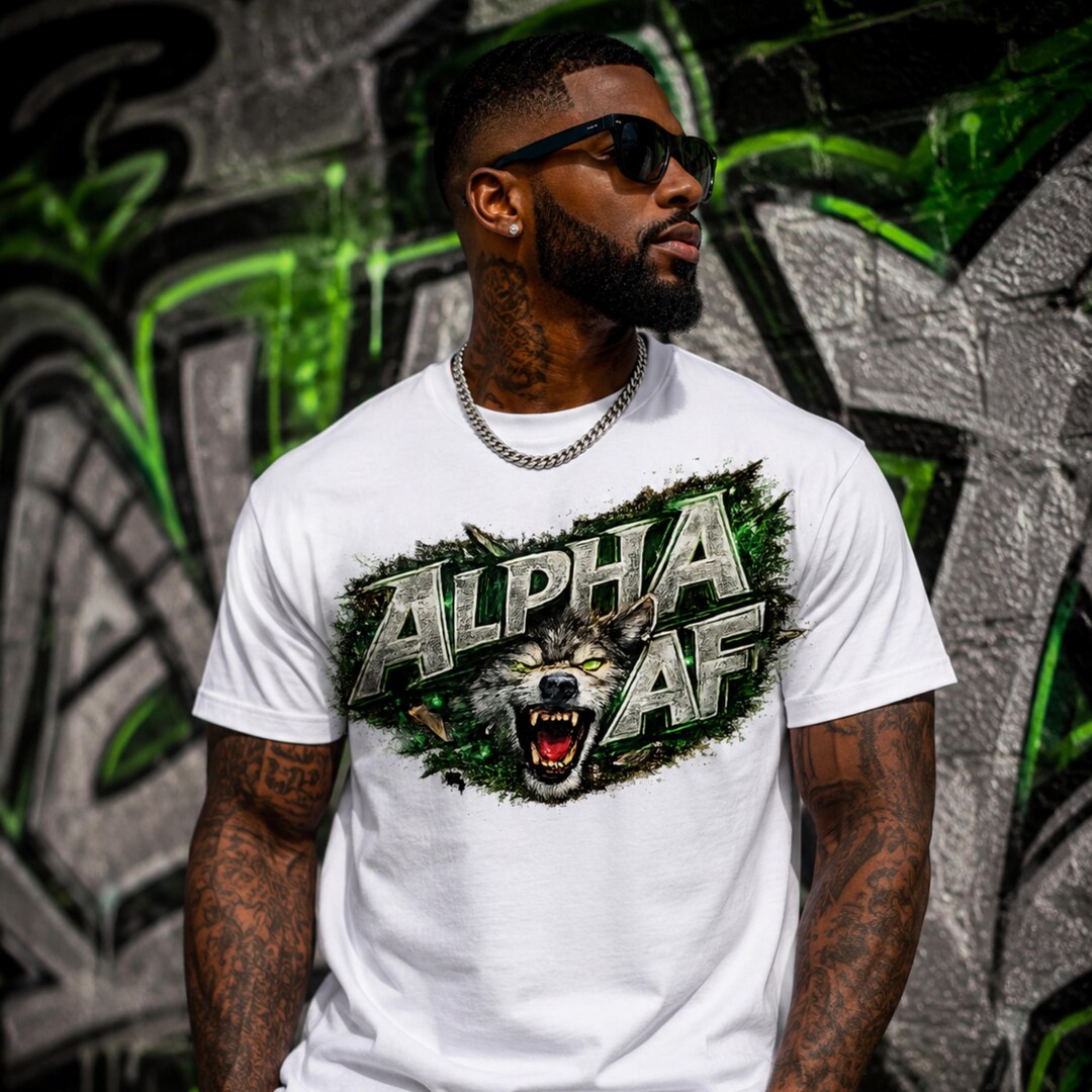 Alpha AF Wolf T-shirt, Fierce Wolf Graphic Tee, Savage Alpha Male Shirt ...