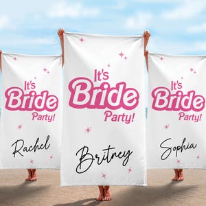 Personalized Bachelorette Beach Towel, Bride Party Gift, Custom Bridesmaid Towel, Hen Party Favor, Wedding Beach Towel, Bridal Shower