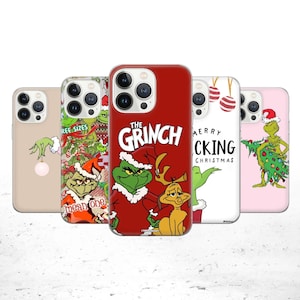 Grinch Christmas-telefoonhoesje, kerstcover, iPhone 16 15 14 13 12 Pro, Plus, X, Samsung Galaxy S24 S23 Ultra, Pixel 8, Grinch