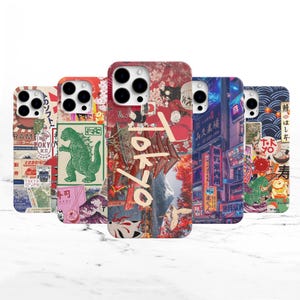 Coque de portable japonaise Tokyo, coque artistique Tokyo pour iPhone 16 15 14 13 12 Pro, Plus, X, Samsung Galaxy S24 S23 Ultra, japonais