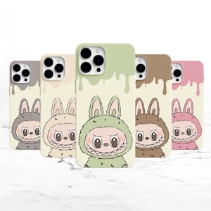 Labubu Cute Phone Case, Labubu Aesthetic Cover, iPhone 16 15 14 13 12 Pro, Plus, X, Samsung Galaxy S24 S23 Ultra, Pixel 8