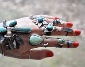 OCTOBER SALE- Kingman Turquoise Wild Flower Bronze Ring
