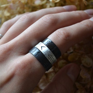 Men's Custom Rune Weaver Silver Ring image 4