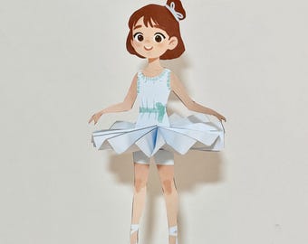 Printable Ballerina Paper Doll: DIY Craft Activity (PDF) Cut Assemble Craft