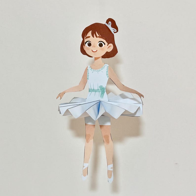 Printable Ballerina Paper Doll Set DIY Cut Assemble Craft for Kids Fun ...