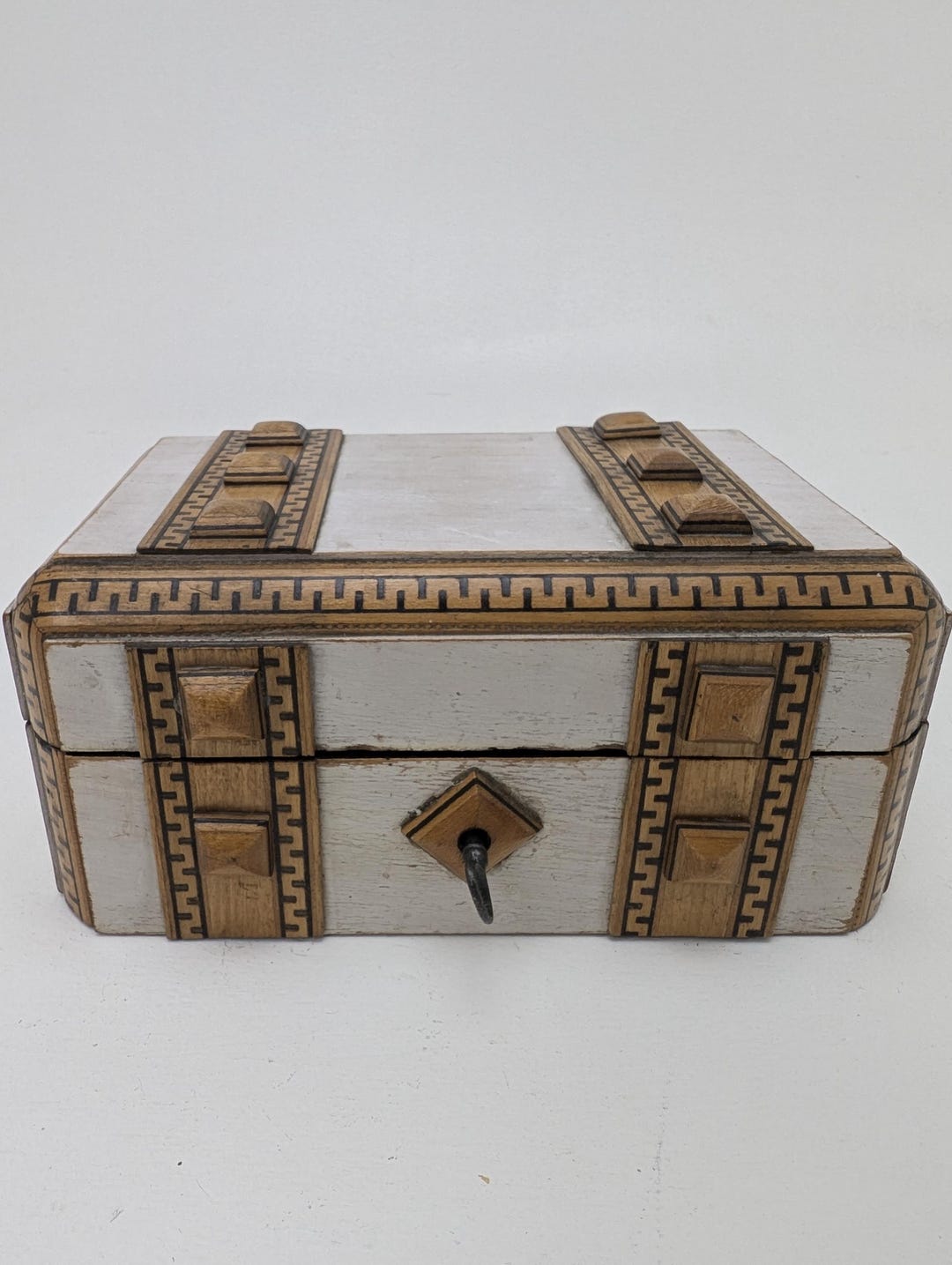 Art Nouveau Art Deco Cubism Lockable Jewelry Box, Wooden Jewelry Case ...