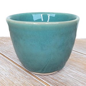 Turquoise Blue Succulent Planter Ceramic Pottery Handmade Cactus Mini Small Indoor Garden Herb
