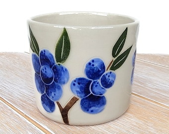 Blueberry Planter Succulent  Blue Decor Pattern Ceramic Pottery Handmade pottery Cactus