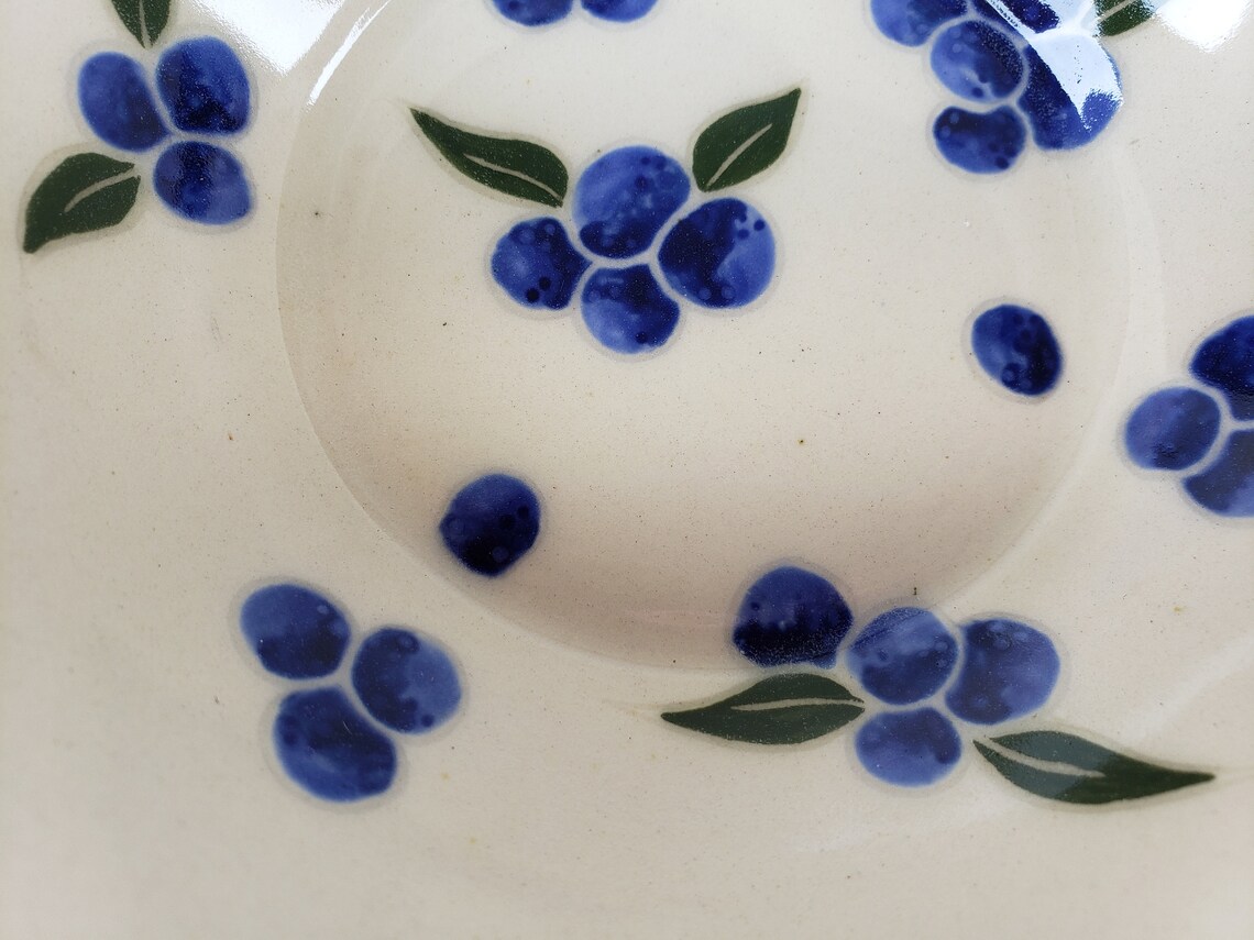Blueberry Bowl Ceramic Pottery Handmade Vintage Look Decor Etsy