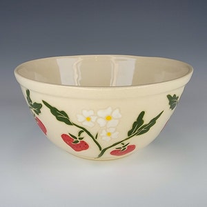 Berry Planter Red White Strawberry Decor Pattern Ceramic Pottery Handmade Succulent Planter Plant pot Strawberries