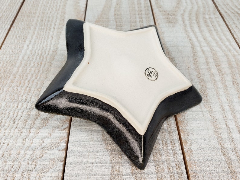 Gold Black Glitter Crystal Star Tray Dish Jewelry Holder Magic Wicca Wiccan Mystical Mystic
