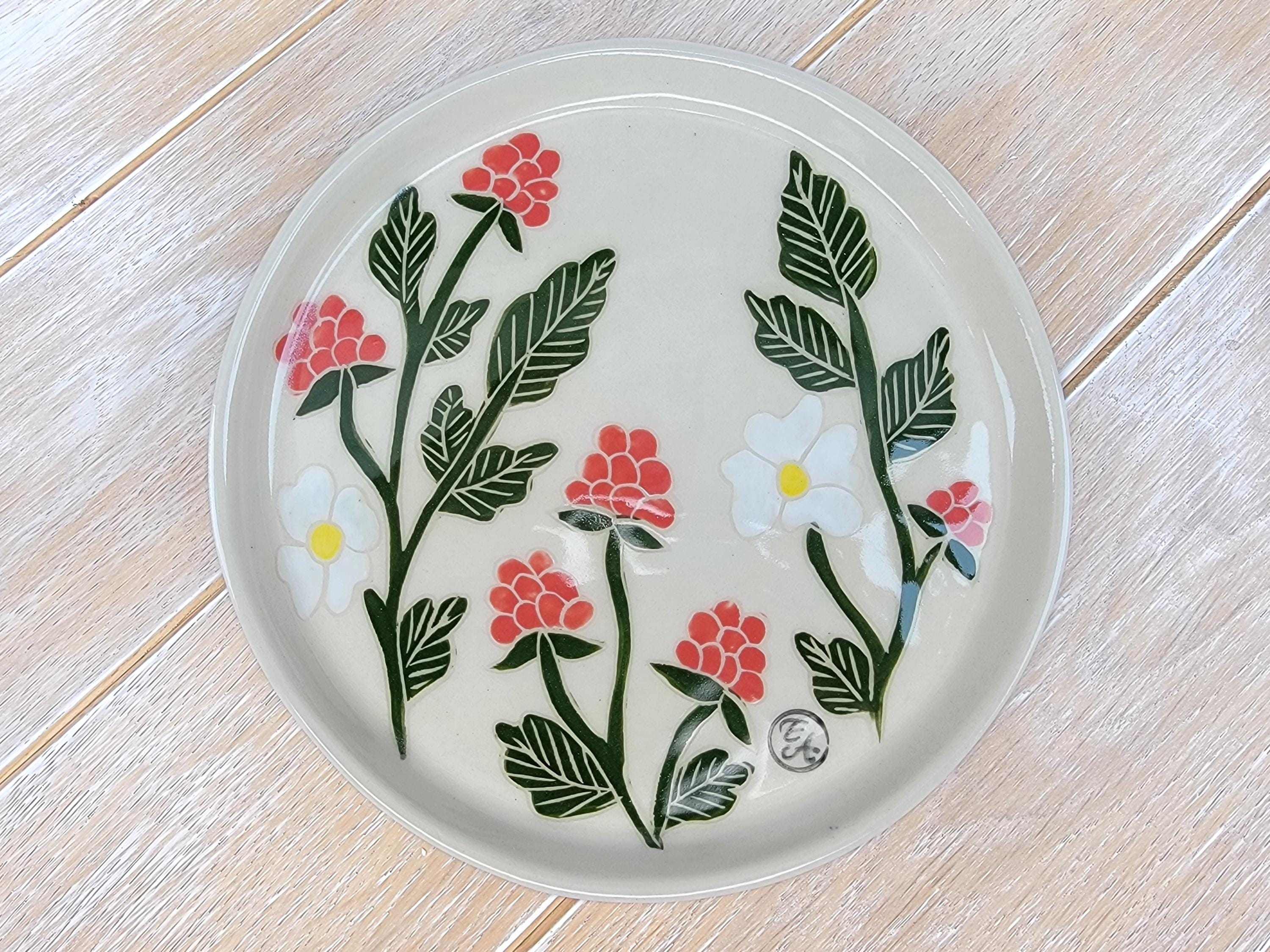 Strawberry Raspberry Blueberry Blackberry Ceramic Dessert Plate Berry ...