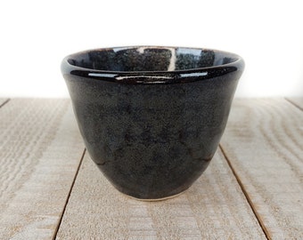 Black Glitter Succulent Planter Ceramic Handmade Pottery Dish Indoor Cactus Cacti Small