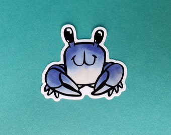 Vinyl Sticker Frog Lizard Crab Sticker Blue Crab Green Frog Lizard Nature animal sealife laptop water bottle Kawaii