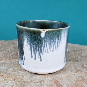 Blue White Succulent Planter Pot Ceramic Pottery Handmade Cactus Modern Drip Swirl image 10