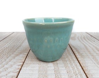 Turquoise Blue Succulent Planter Ceramic Pottery Handmade Cactus Mini Small Indoor Garden Herb