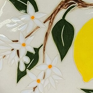 Keramiek Citroen Dessertbord Decor Gele Boom Bloesems Patroon Keramisch Aardewerk Fruit Citrus afbeelding 8