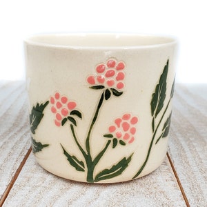 Raspberry Planter Succulent Pink Decor Pattern Ceramic Pottery Handmade pottery Cactus Vintage Look Raspberries