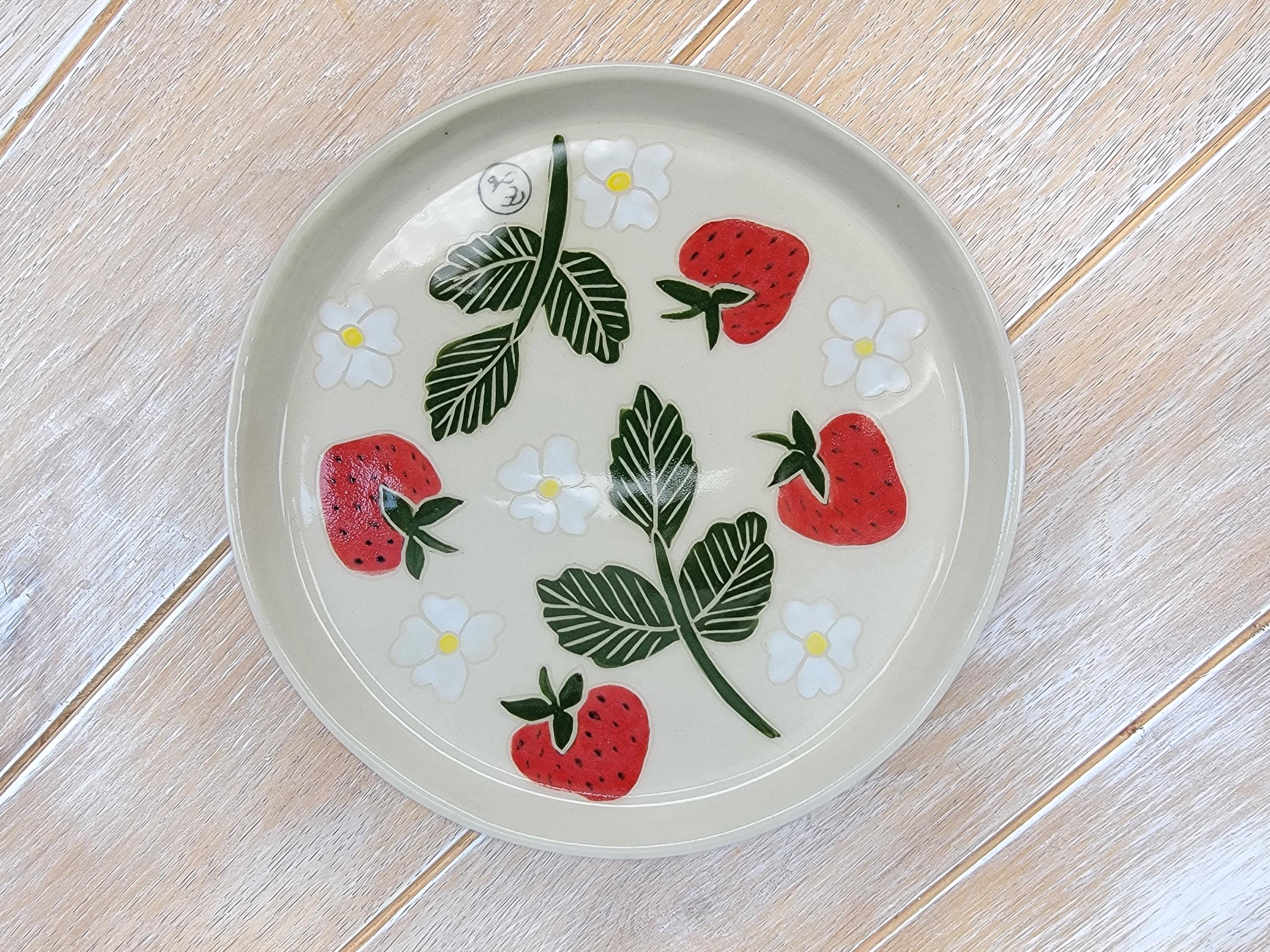 Strawberry Raspberry Blueberry Blackberry Ceramic Dessert Plate Berry ...