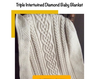 SeamlessStitch PATTERN: Triple Intertwined Diamond Baby Blanket