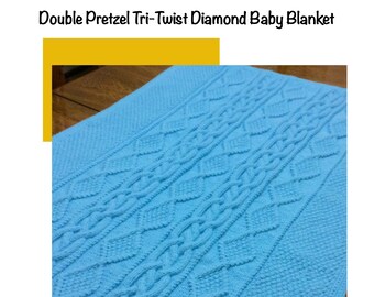 SeamlessStitch PATTERN: Double Pretzel Tri-Twist Diamond Baby Blanket
