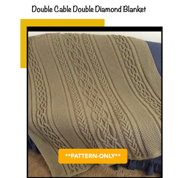 Celtic Aran Afghan Cable Knit Afghan Aran Afghan PDF Knitting Pattern