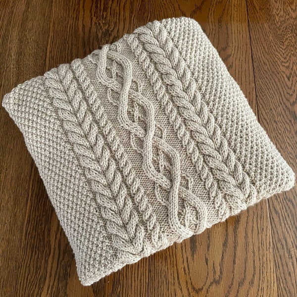 Chunky Hand Knit Blanket, Dove  50x60