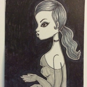 Original Pen Drawing Illustration on Paper