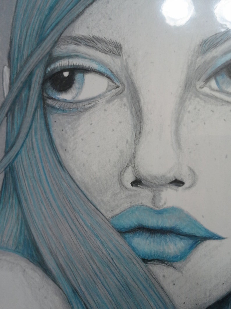 Ghost Girl Prismacolor Pencil Drawing Etsy