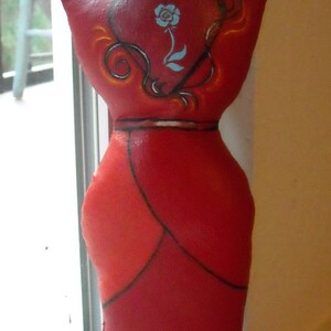 Red Painted Cloth Art Doll