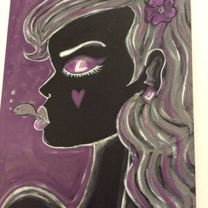 Purple Girl Original Artwork on Matte Board