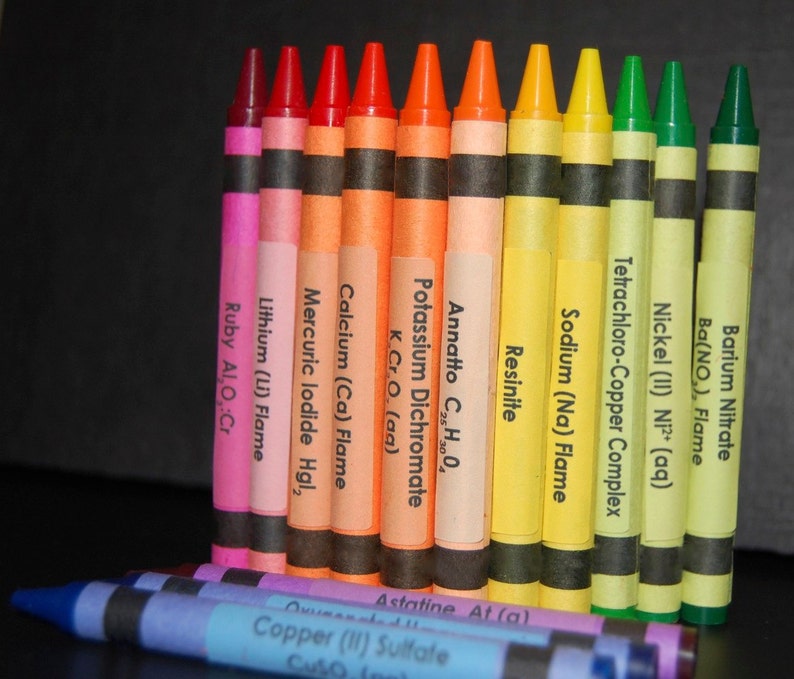 Chemistry Crayon LABELS set of 120 labels image 1