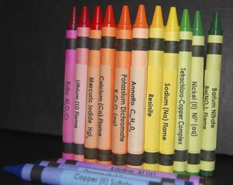 Chemistry Crayon LABLES - set of 64 labels