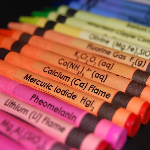 Chemistry Crayon LABLES - set of 48 labels - 33.3% off